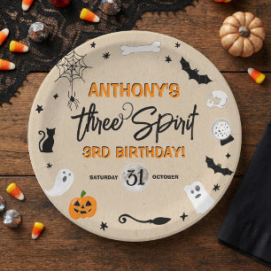 Three Spirit! Halloween 3. Geburtstagsfeier Pappteller