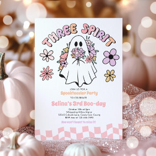 Three Spirit Halloween Floral Ghost 3. Geburtstag Einladung