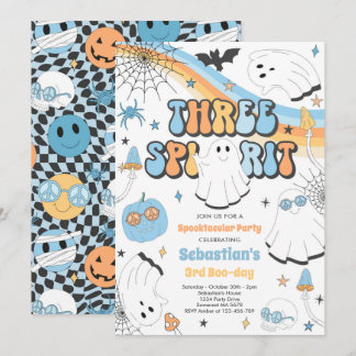 Three Spirit Halloween Groovy Ghost 3. Geburtstag Einladung