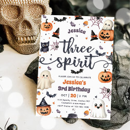 Three Spirit Niedlich Halloween Ghost 3. Geburtsta Einladung