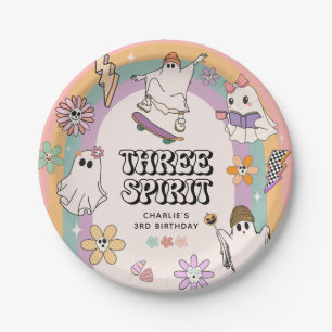 Three Spirit Retro Halloween 3. Geburtstagsfeier Pappteller