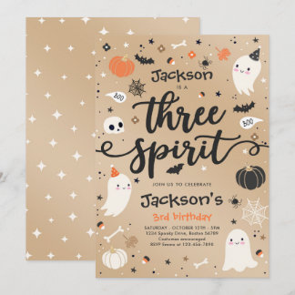 Three Spirit Vintag Halloween Ghost 3. Geburtstag Einladung