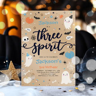 Three Spirit Vintag Halloween Ghost 3. Geburtstag Einladung