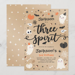 Three Spirit Vintage Halloween-Geist 3. Geburtstag Einladung