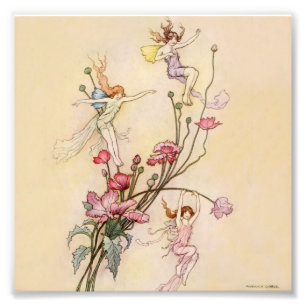 "Three Spirits Mad With Joy" von Warwick Goble Fotodruck