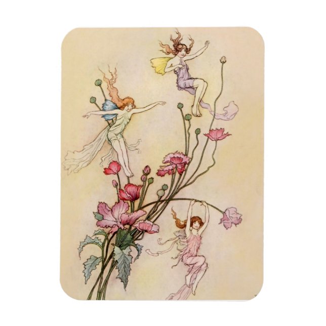 „Three Spirits Mad With Joy“ von Warwick Goble Magnet (Vertikal)