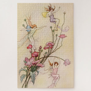 „Three Spirits Mad With Joy“ von Warwick Goble Puzzle