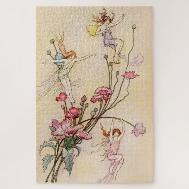 „Three Spirits Mad With Joy“ von Warwick Goble Puzzle (Vertikal)