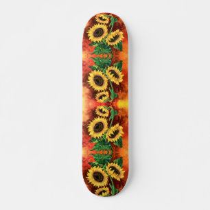 Three Sunflowers Skateboard