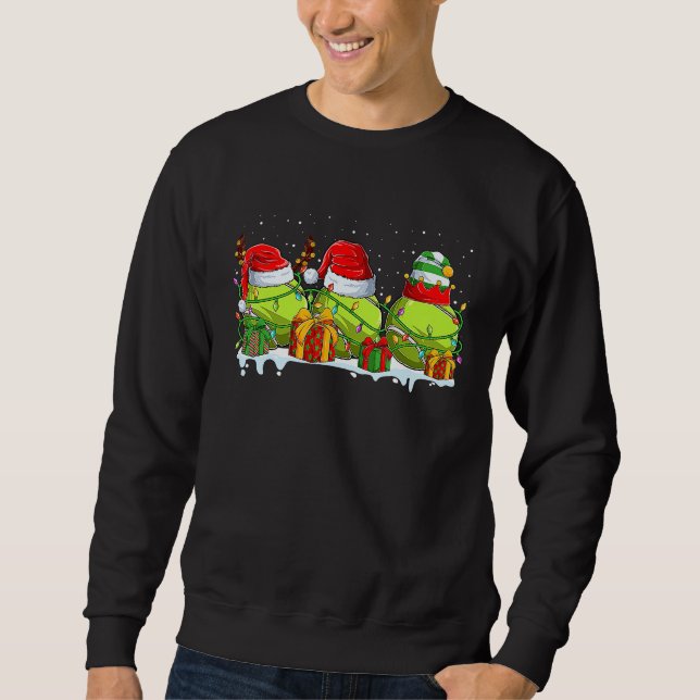 Three Tennis Ball Santa ELF Reindeer Christmas Lig Sweatshirt (Vorderseite)