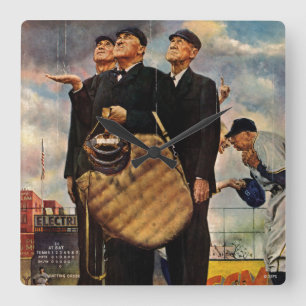 Three Umpires Quadratische Wanduhr