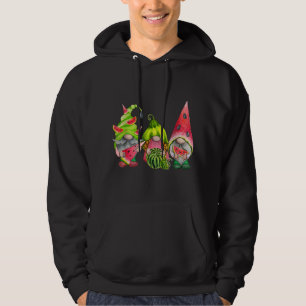 Three Watermelon Garden Gnomen Tomte Swedish Scand Hoodie