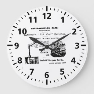 Three-wheeled cars Große Wanduhr