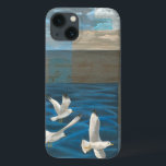 Three White Seagulls Flying Over the Water Case-Mate iPhone Hülle<br><div class="desc">Need to get away? Do it by choosing this painting by artist Tara Friel representing three seagulls flying over the water. The sight of the waves of the ocean and the vivid colors make this design very realistic.</div>