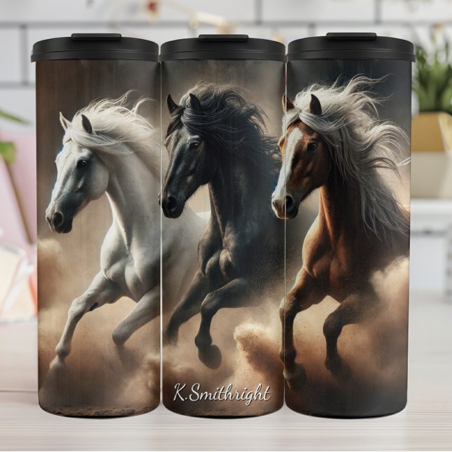 Three Wild Horses Dusty Gallop Thermosbecher (Von Creator hochgeladen)