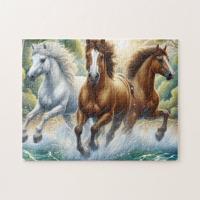 Three Wild Horses Puzzle (Horizontal)