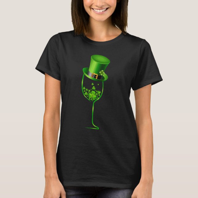 Three Wine Glasses C Irish Kleeblatt St Patrick Da T-Shirt (Vorderseite)