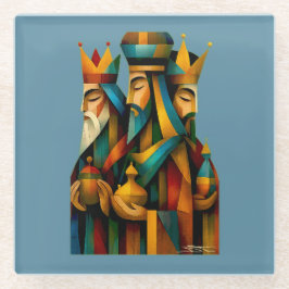 Three Wise Men Abstract Nativity Art  Glasuntersetzer