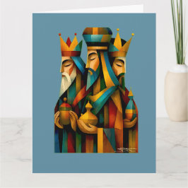 Three Wise Men Abstract Nativity Art Karte