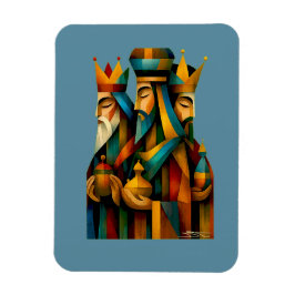 Three Wise Men Abstract Nativity Art Magnet