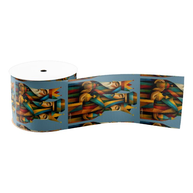 Three Wise Men Abstract Nativity Art  Ripsband (Spule)