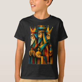 Three Wise Men Abstract Nativity Art T-Shirt