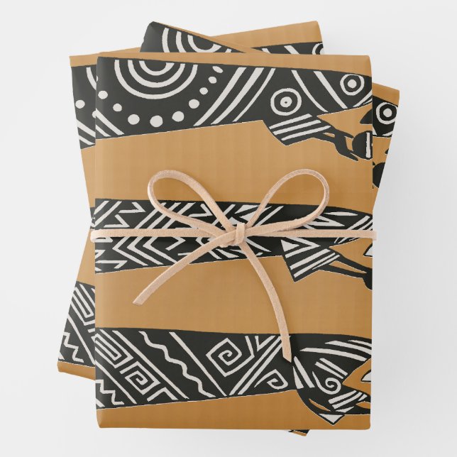 Three Wise Men Black & White Christmas Nativity Geschenkpapier Set (Beispiel)