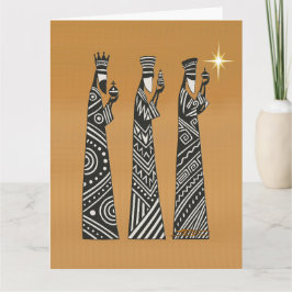 Three Wise Men Black & White Christmas Nativity Karte