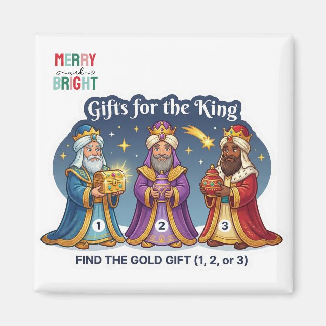 Three Wise Men Christmas Gifts Logic Game Magnet (Vorne)