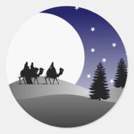 Three Wise Men Grafische Weihnachten Runder Aufkleber