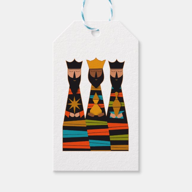 Three Wise Men Modern Mid-Century Geschenkanhänger (Vorderseite)