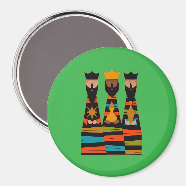Three Wise Men Modern Mid-Century Magnet (Vorderseite/Rückseite)