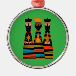 Three Wise Men Modern Mid-Century Ornament Aus Metall