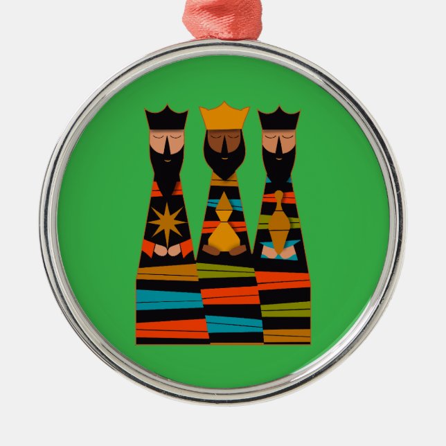 Three Wise Men Modern Mid-Century Ornament Aus Metall (Vorne)