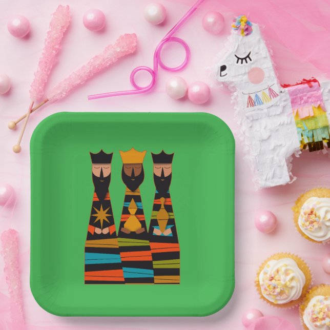 Three Wise Men Modern Mid-Century Pappteller (Party)
