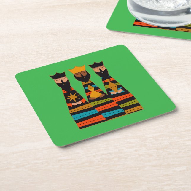 Three Wise Men Modern Mid-Century Rechteckiger Pappuntersetzer (angewinkelt)