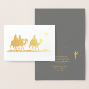 Three Wise Men Silhouette Gold ID424 Folienkarte