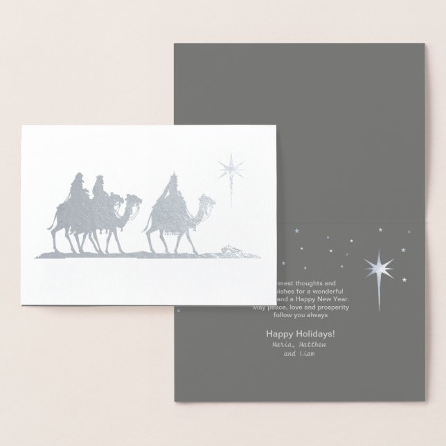 Three Wise Men Silhouette Silver ID424 Folienkarte (Anzeige)