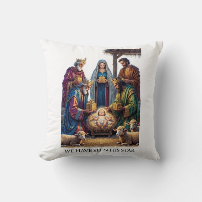 Three Wise Men T-Shirt, Adoration Epiphany Art Kissen (Vorderseite)