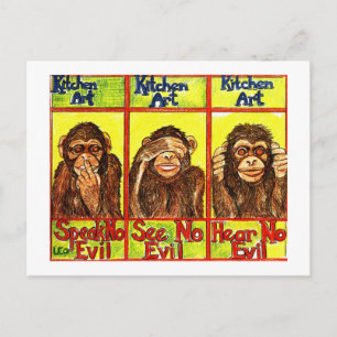 Three Wise Monkeys Postkarte