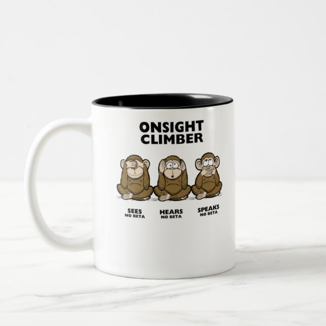 Three Wise Monkeys Zweifarbige Tasse (Links)
