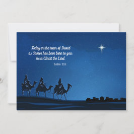 Three Wisemen approaching Bethlehem - Personalize Feiertagskarte