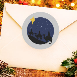 Three Wisemen Bethlehem Star Classic Round Sticker