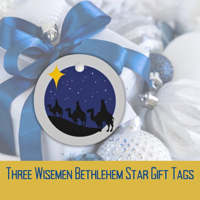 Three Wisemen Bethlehem Star-Geschenk-Tag Geschenkanhänger (Three Wisemen Bethlehem Star Gift Tags)
