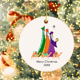 Three Wisemen Star Frohe Weihnachten Keramik Ornament