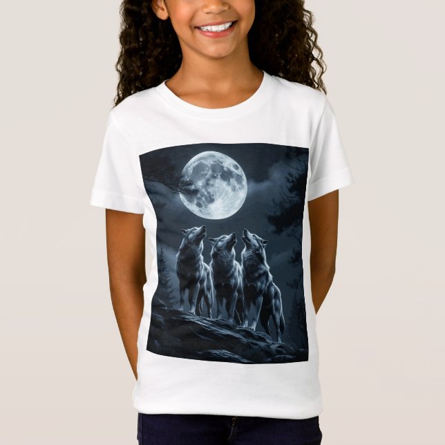 Three Wolves Howling at the Full Moon - Three Wolf T-Shirt (Vorderseite)