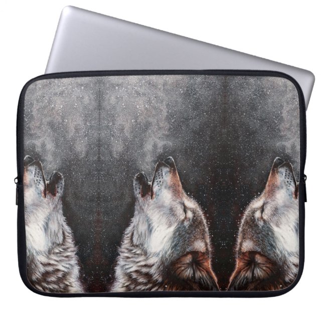 Three Wolves Howling Laptopschutzhülle (Vorderseite)