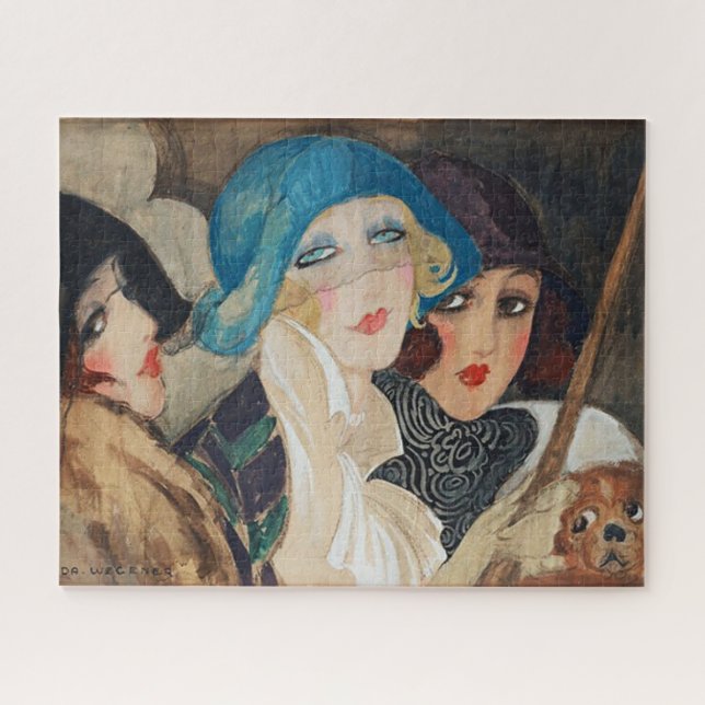 Three women under an umbrella  puzzle (Horizontal)