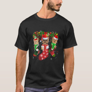 Three Yorkie in Sock Weihnachten Niedliche Weihnac T-Shirt