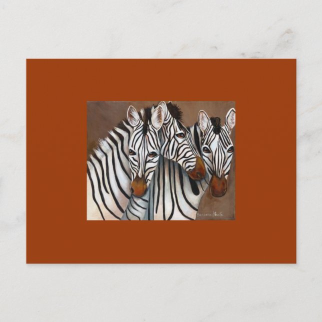 Three Zebras Postkarte (Vorderseite)